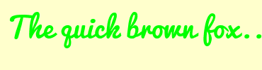 Image with Font Color 00FF00 and Background Color FFFFCC